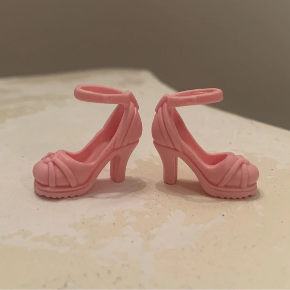 Barbie Doll Fashionista Pink Round Toe High Heel Ankle Strap Shoes
